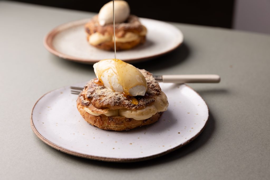 Peter McKenna's Maple Choux Cranachan, with Toasted Oat and Barley Ice Cream - Maple from Canada