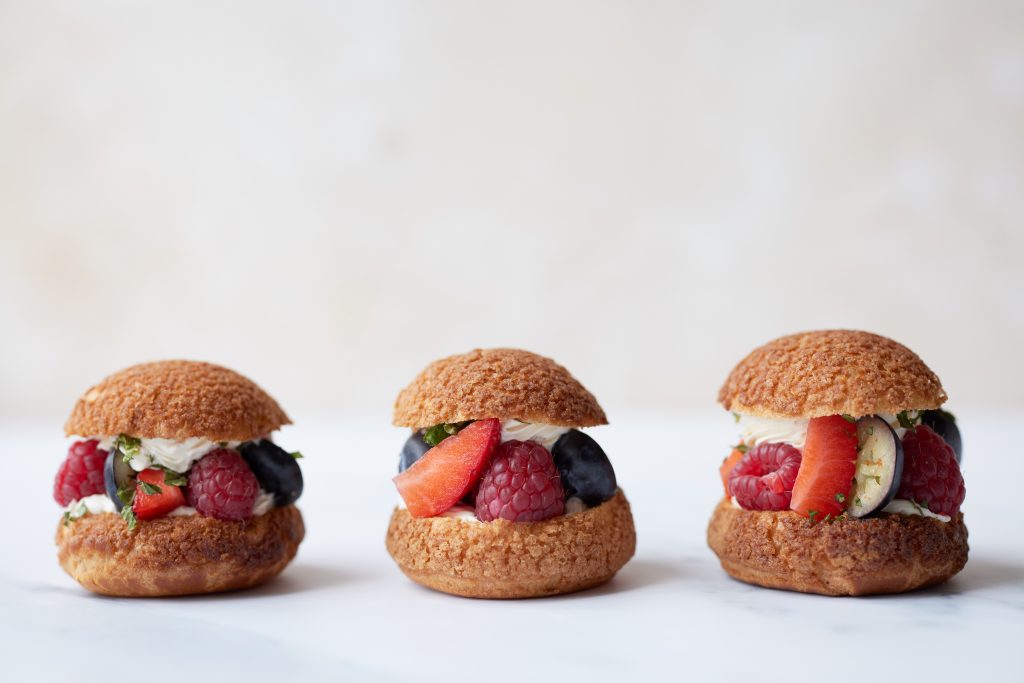Mint, Berries and Maple Choux Pastry Buns - Maple from Canada