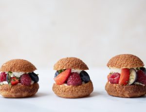 Mint, Berries and Maple Choux Pastry Buns