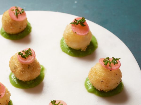Goats cheese fritters with maple pea puree (student ambassador) 3 (1)