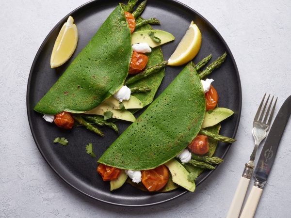 roasted-vegetables-spinach-pancakes