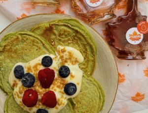 Food by Remi’s Maple Matcha Pancakes