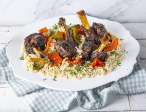 Maple Lamb Shanks with Giant Couscous