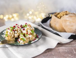 Salt-Baked Cauliflower with a Maple Yoghurt Dressing