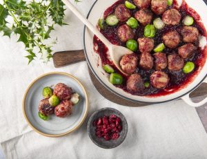 Turkey Meatballs in a Maple Cranberry Sauce