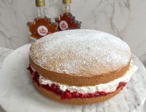 Victoria Sponge Cake with Maple-Whipped Cream
