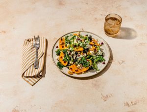 Maple-Roasted Pumpkin Salad with Vegan Cashew Dressing