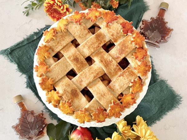 Apple and blackberry pie