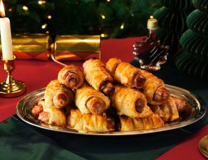 Maple Pigs in Blankets with Cranberry Chutney