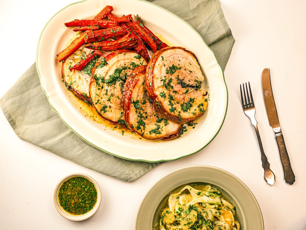 Porchetta with Maple Carrots, Maple Fennel and an Orange Salad - Maple from Canada
