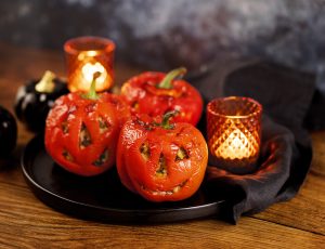 Mediterranean Stuffed Peppers with Maple-Glazed Raisins